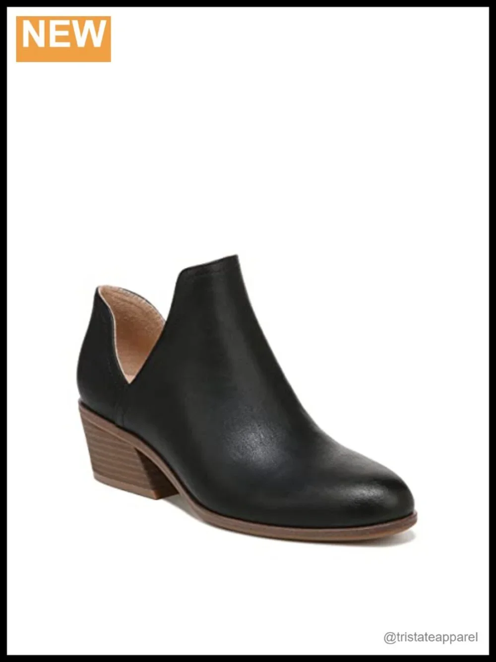 Western Ankle Bootie Faux Leather Slip-On 2 Inch Heel